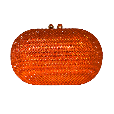 Bolsa Clutch em strass - Laranja