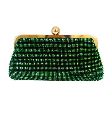 Bolsa Clutch em strass com mini brilho - Verde