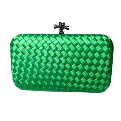 Bolsa clutch tressé acetinado- Verde Bandeira