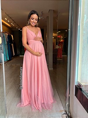 vestido de madrinha rose para gravida