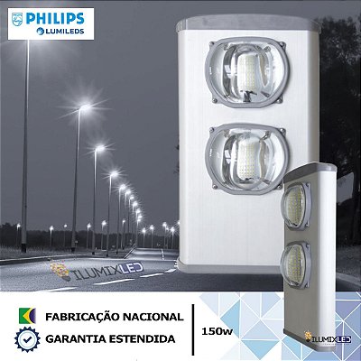 Luminária LED Pública Modular para Poste 150w | Bivolt | IP66 | 21.000 Lúmens | LED PHILIPS | Para Vias ou Condomínio