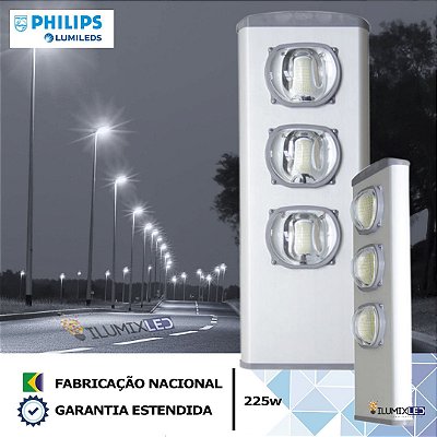 Luminária LED Pública Modular para Poste 225w | Bivolt | IP66 | 31.500 Lúmens | LED PHILIPS | Para Vias ou Condomínio