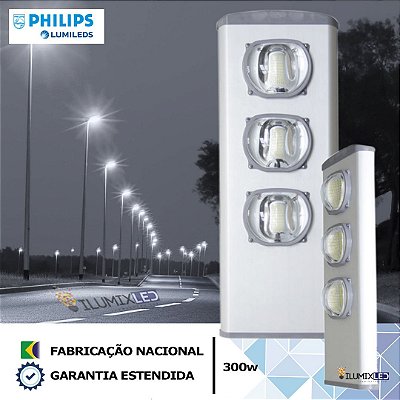 Luminária LED Pública Modular para Poste 300w | Bivolt | IP66 | 42.000 Lúmens | LED PHILIPS | Para Vias ou Condomínio
