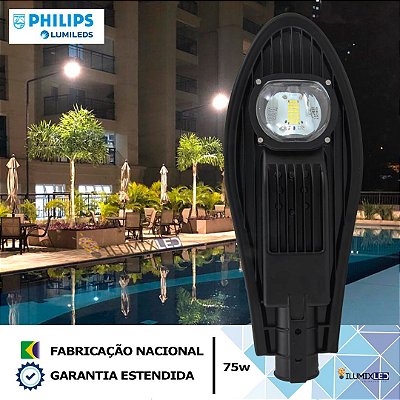 Luminária LED Pública Pétala para Poste 75w | Bivolt | IP66 | 10.500 Lúmens | LED PHILIPS | Para Rua ou Condomínio