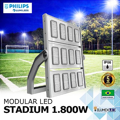 Refletor LED SMD 1.800w Modular STADIUM | Bivolt | IP66 | 288.000 Lúmens | LED PHILIPS | LINHA PROFISSIONAL