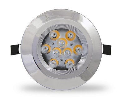 Spot LED 9w | foco: 45º | Embutir | Bivolt | Redondo 120mm | LED CHIP PHILIPS