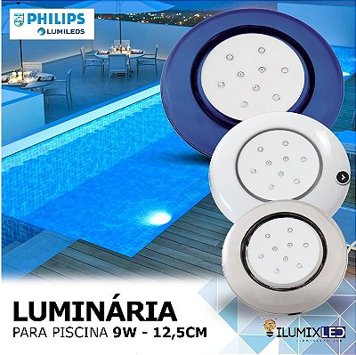 PROMOÇÃO - LUMINÁRIA LED PARA PISCINA 9w | 12,5 cm | IP68 | CORPO POLICARBONATO