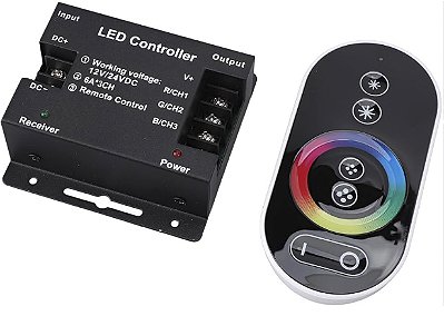 CONTROLE REMOTO + CENTRAL 12V para sistema RGB | TOUCH SCREEN | Alcance 15m | 12V