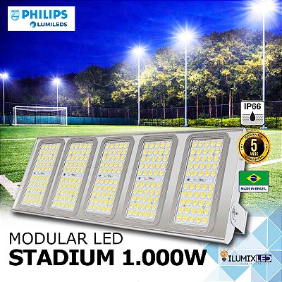 Refletor Modular LED STADIUM 1.000w | Bivolt | IP66 | 160.000 Lúmens | LED PHILIPS | LINHA PROFISSIONAL