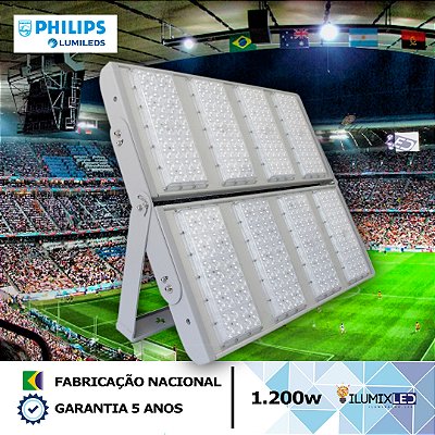 Refletor LED SMD 1.200w Modular STADIUM | Bivolt | IP66 | 126.000 Lúmens | LED PHILIPS | LINHA PROFISSIONAL