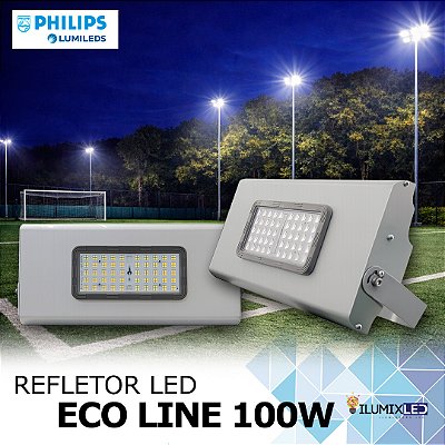 Refletor LED ECO LINE 100w | Bivolt | IP65 | 12.000 Lúmens | LED PHILIPS | LINHA AMADOR