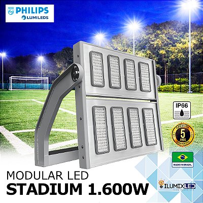 Refletor LED SMD 1.600w Modular STADIUM | Bivolt | IP66 | 256.000 Lúmens | LED PHILIPS | LINHA PROFISSIONAL