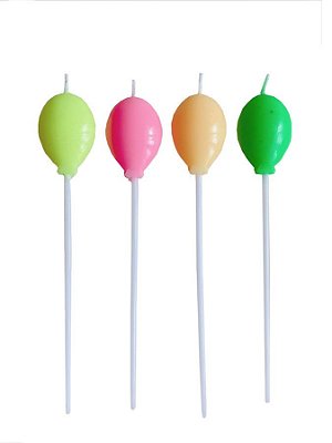 Velas Coloridas - Balões de aniversário (4 unidades)