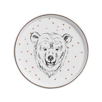 Prato / bandeja cerâmica - Urso (2 cm x 20 cm - 1 unidade)