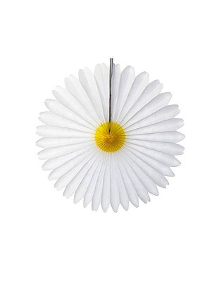 Flor de papel margarida - Daisy branca e amarela (46 cm de diâmetro - 1 peça)