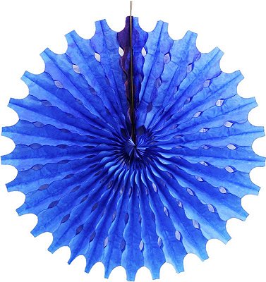 Leque de papel seda - Azul (49 cm - 1 unidade)