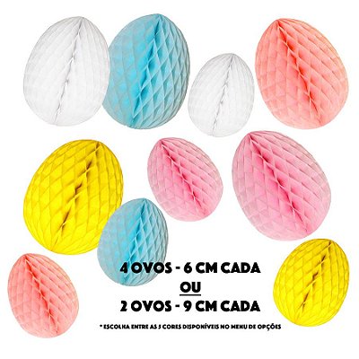 Ovos de Páscoa - Colmeias de papel (6 cm - 4 unidades ou 9 cm - 2 unidades)