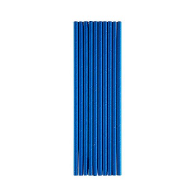 Canudo de papel liso - Azul (20 unidades)