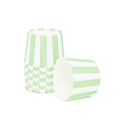 Formas de papel forneáveis para Cupcake - listras Verde Candy (20 unidades)