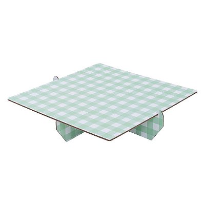 Bandeja Xadrez Quadrada 20x20 - Vichy Verde Menta (papelão desmontável)