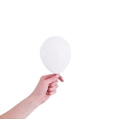 Mini balão látex 5" - Branco (unidade)