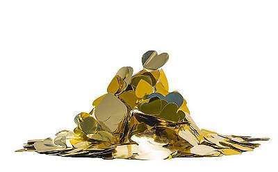 Confete metalizado Corações - Tons de Dourado (25g em 2 tamanhos)