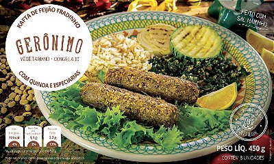 Kafta de feijão fradinho com quinoa e especiarias 450g (8 unidades) - Gerônimo