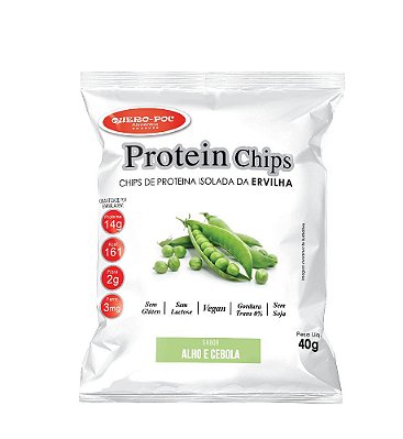 Chips de Proteína Isolada da Ervilha Sabor Alho e Cebola 40g - QueroPoc