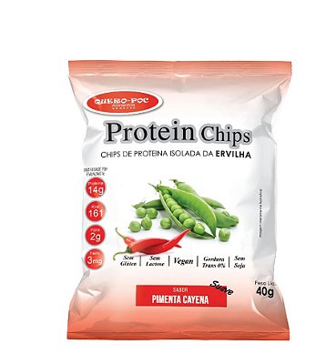 Chips de Proteína Isolada da Ervilha Sabor Pimenta Cayena Suave 40g - QueroPoc
