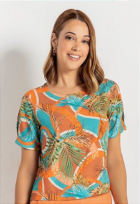 Blusa Borogodó Manga Curta com Pregas