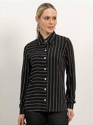 Camisa "Emoções" Manga Longa Listrada