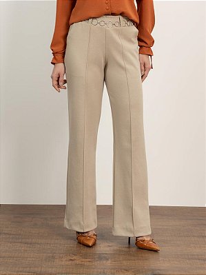 Calça "Sonhos" Semi Wide Nervurada