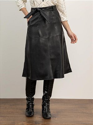Saia "Reflexões" Evasê Midi PU
