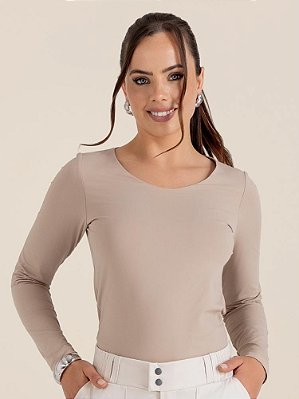 Blusa "Promessas" Manga Longa Decote U