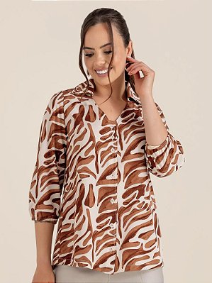 Camisa "Clareza" Mangas ¾ Transpasse Costas