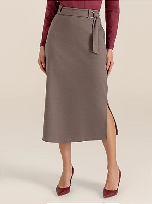 Saia "Promessas" Like Wool Reta Midi