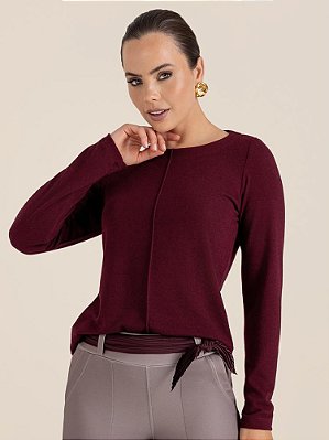 Blusa "Sussurro" Manga Longa Nervura Central