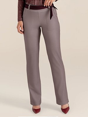 Calça "Sussurro" Reta Malha Premium