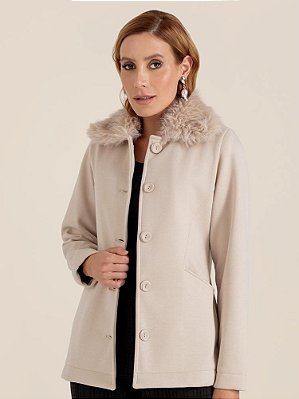 Casaco "Alento" Gola Pele