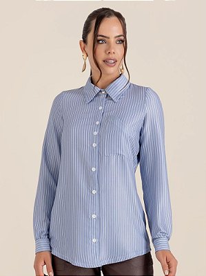 Camisa "Propósito" Manga Longa Listrada
