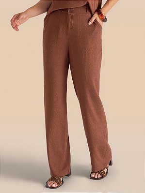 Calça Imensidão Texturizada Semi Wide