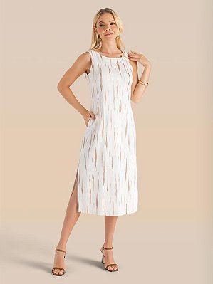 Vestido Plenitude Sm Tubo Midi Assimetria