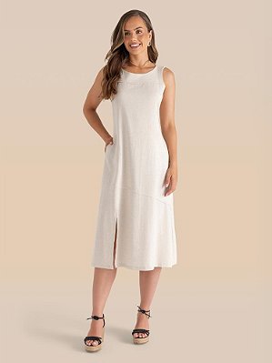 Vestido Reflexos Sm Evasê Mid Fenda Frontal