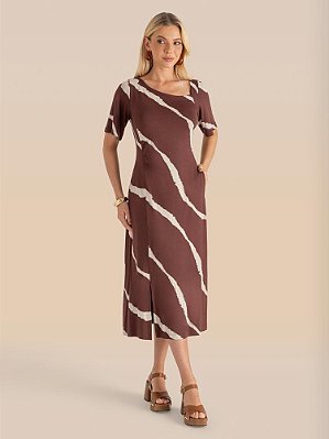 Vestido Imensidão Mc Evasê Midi Assimetria