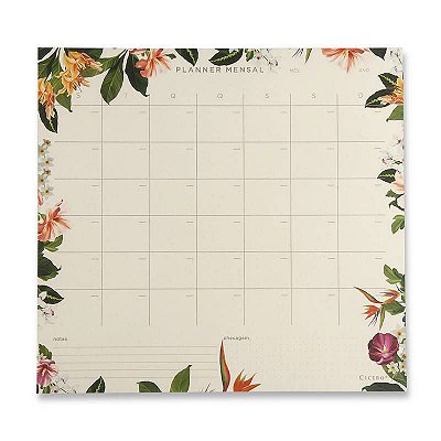 Bloco A3 Planner Mensal Tropical 29,7x27