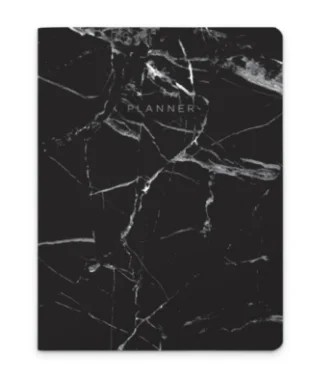 Planner Revista Planejamento Mensal Marmore Preto 19x25