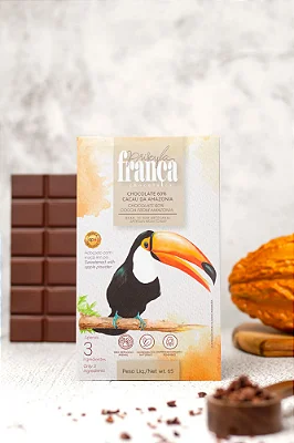 Priscyla França - Chocolate 60% adoçado com maçã (65g)