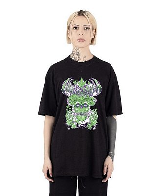 Camiseta 100% Algodão Premium Alucinarium - Preta Skullherb