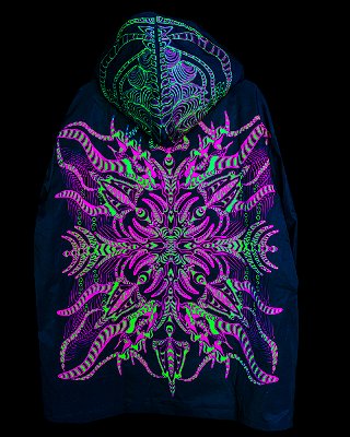 Corta-Vento Psicodélico UV Reativo para Festivais - Neorganic