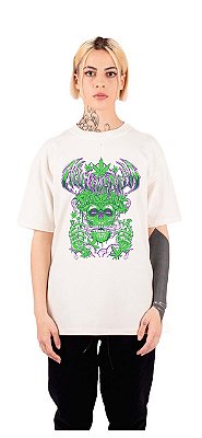 Camiseta 100% Algodão Premium Alucinarium - Skullherb Off White